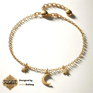 دستبند طلا ماه و ستاره